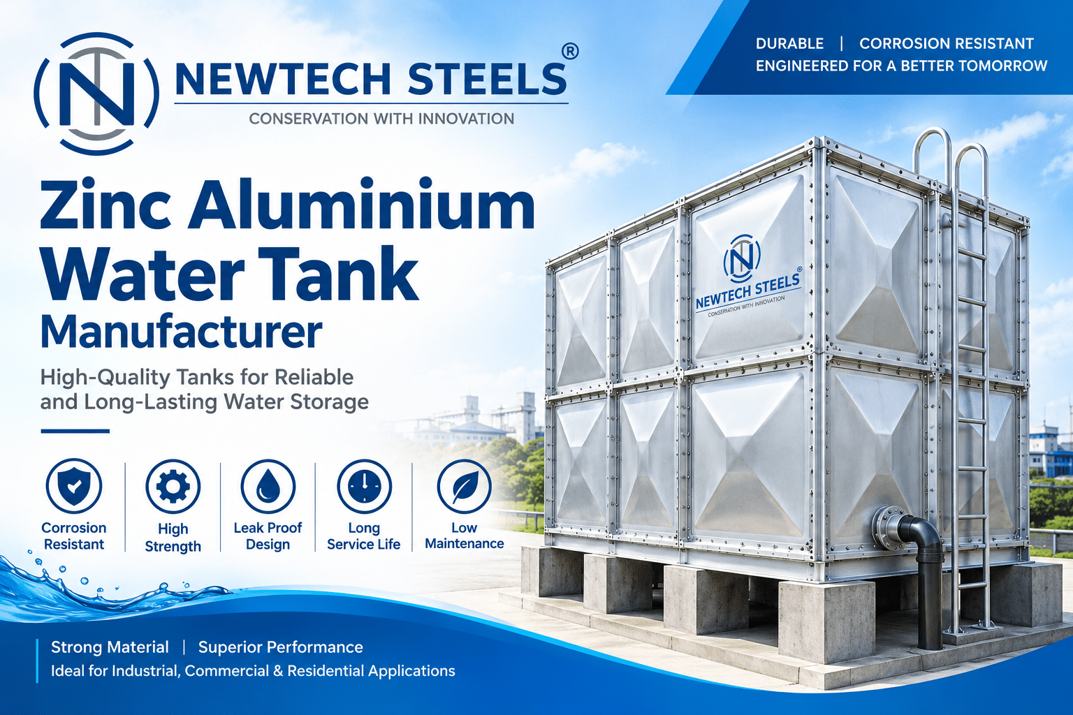 Zinc Aluminium Water Tank Manufacturer